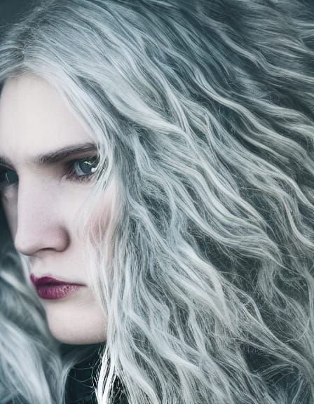 Gothic Portrait of a Young Woman in White