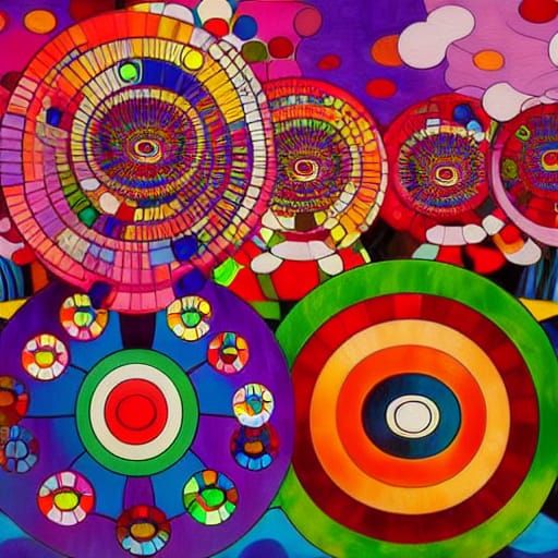 Whimsical Night Market Scene in Vibrant Colors