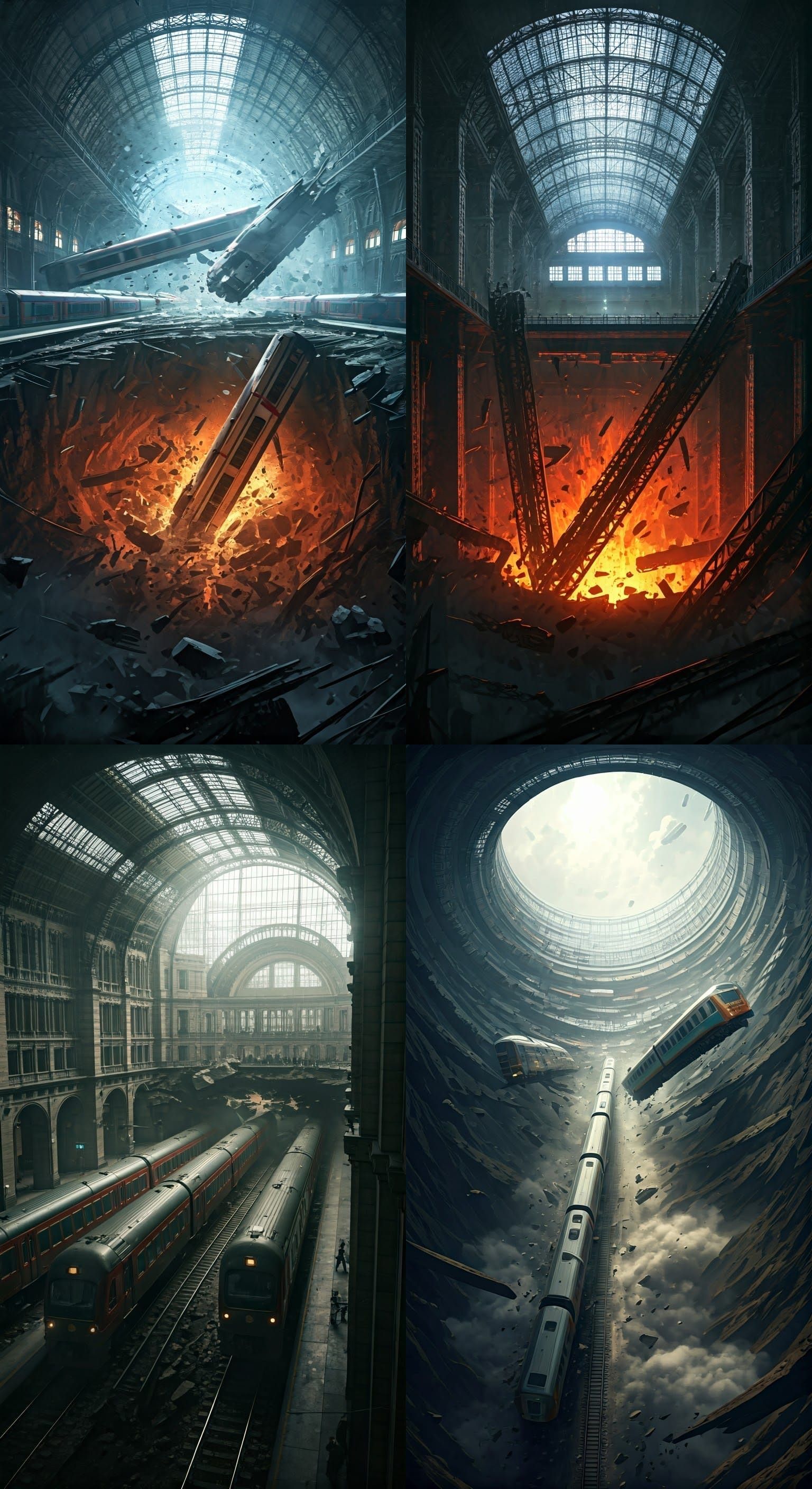 Giant Sinkhole Collapses Train Station