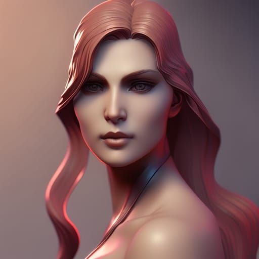 Femme Fatale Portrait in Art Nouveau Style