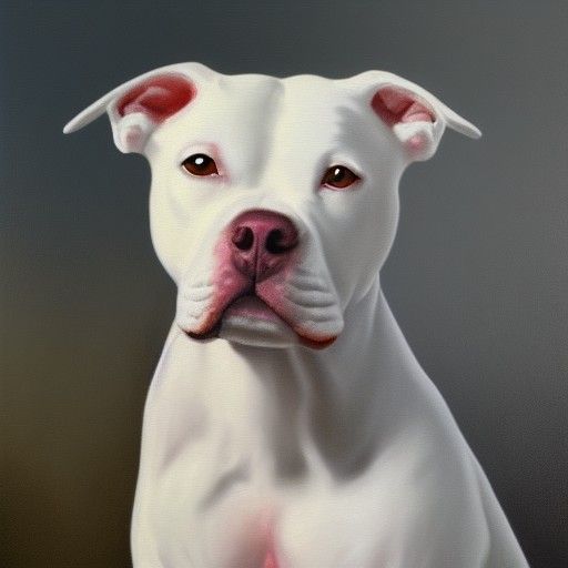 White Bull Terrier in Rembrandt Inspired Oil Painting