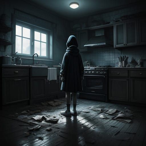 Surreal Child in Desperate Clutches of Dark Chicken Soup Voi...