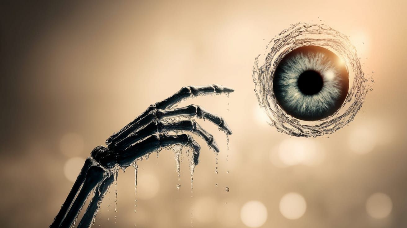 Surreal Waterworks in Cinematic Film Still