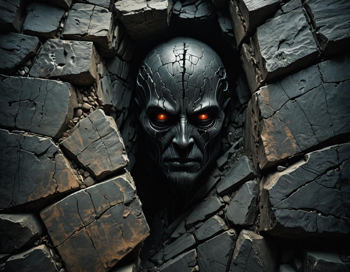 Ominous Figure Emerges in Surreal Landscape