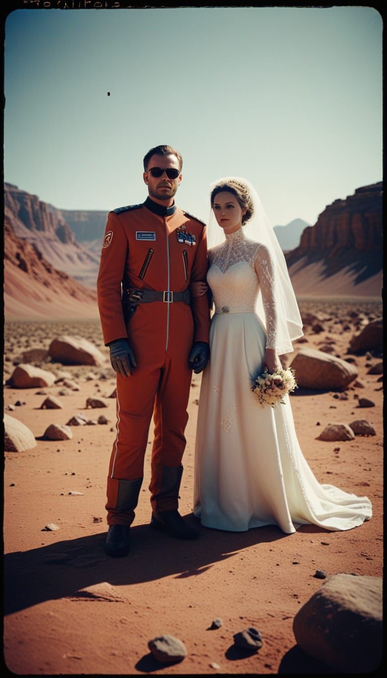 Martian Wedding in Vintage Sci-Fi Attire
