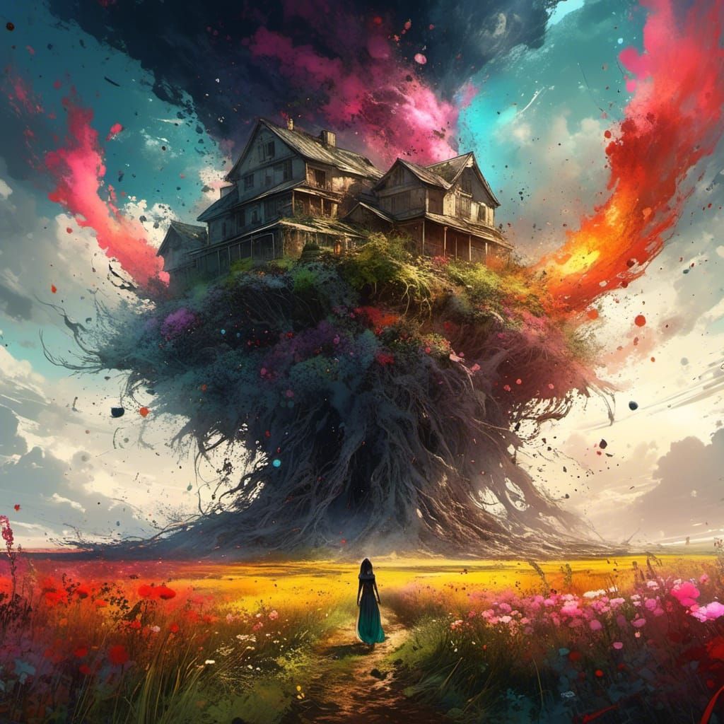 Anime Tornado Landscape in Ultra-Detailed Realism