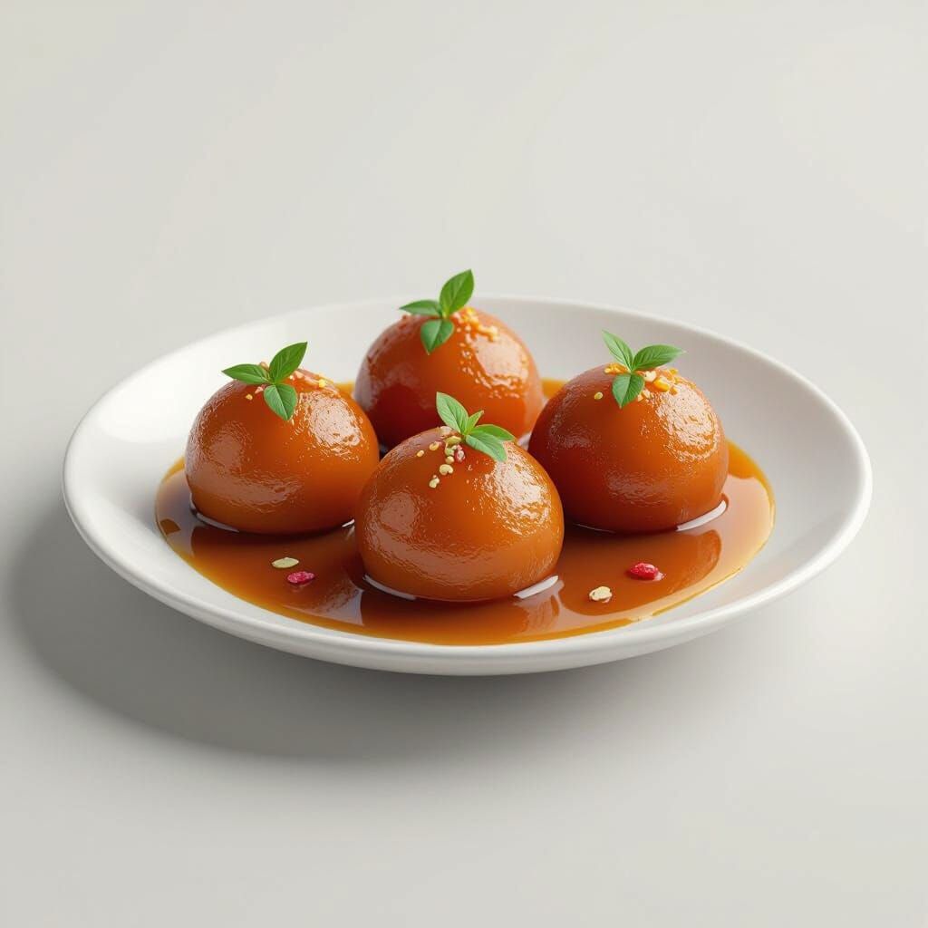 Gulab Jamun: Traditional Indian Dessert in 3D