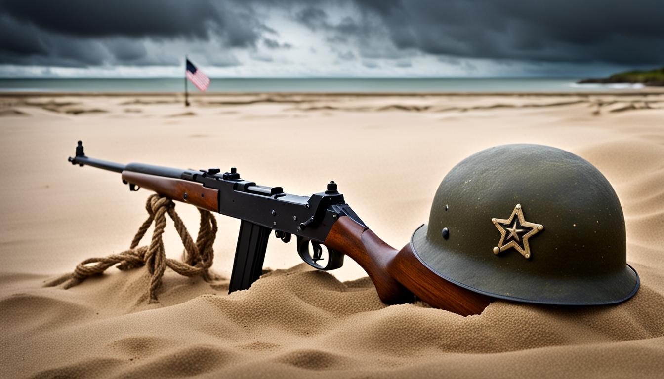 Omaha Beach: WWII Memorial with M1 Garand