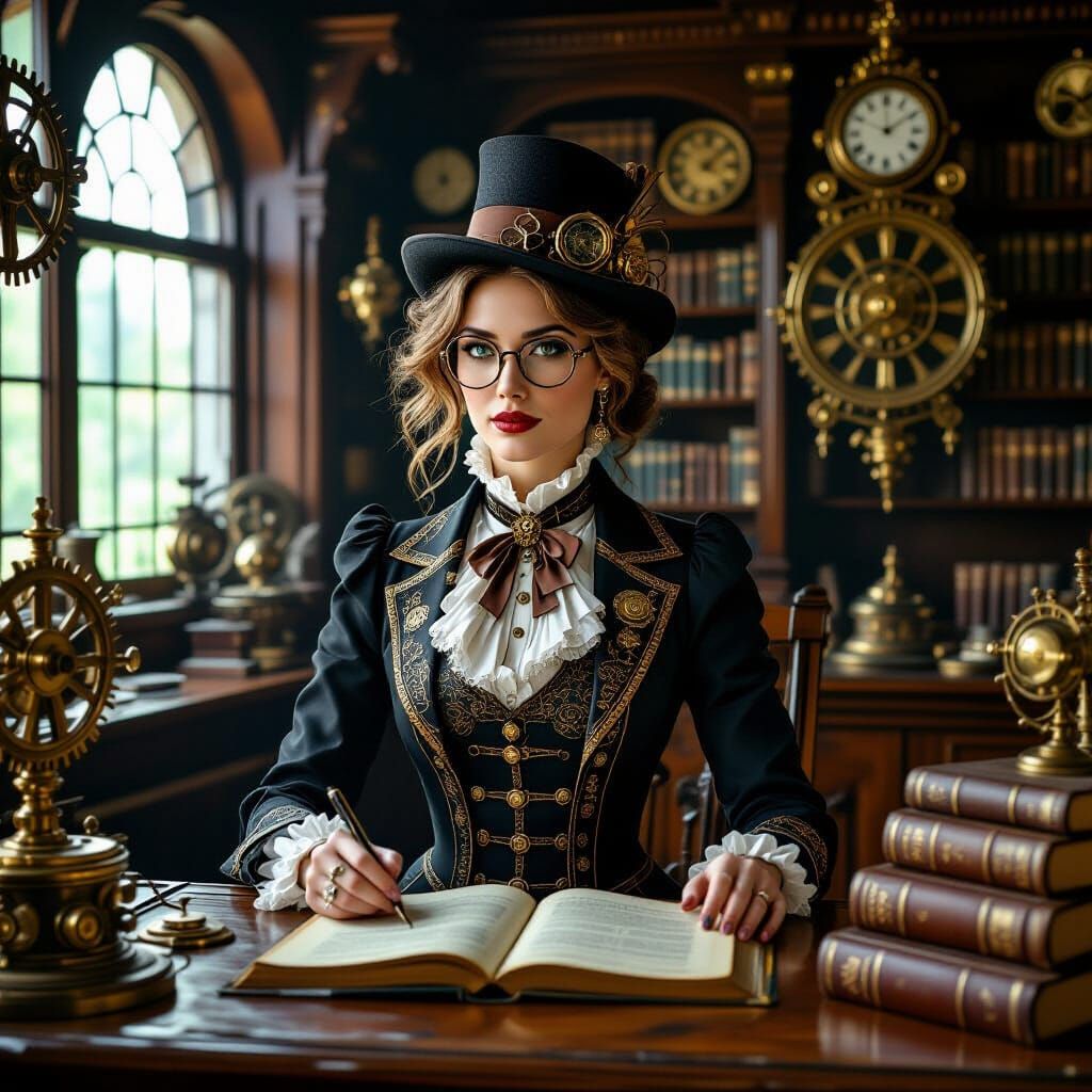 Steampunk Teacher in Victorian School