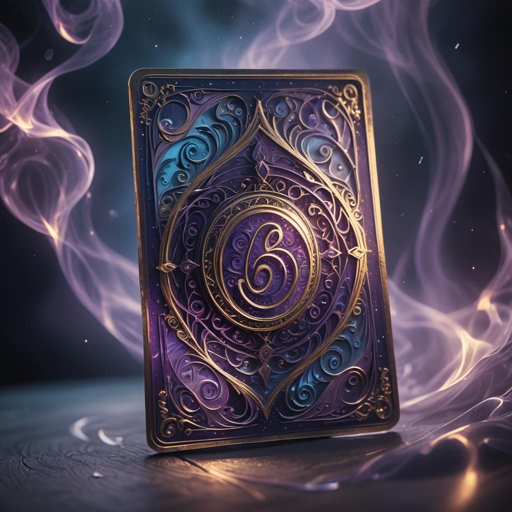 Mysterious Glowing Card in Surrealist Dreamscape