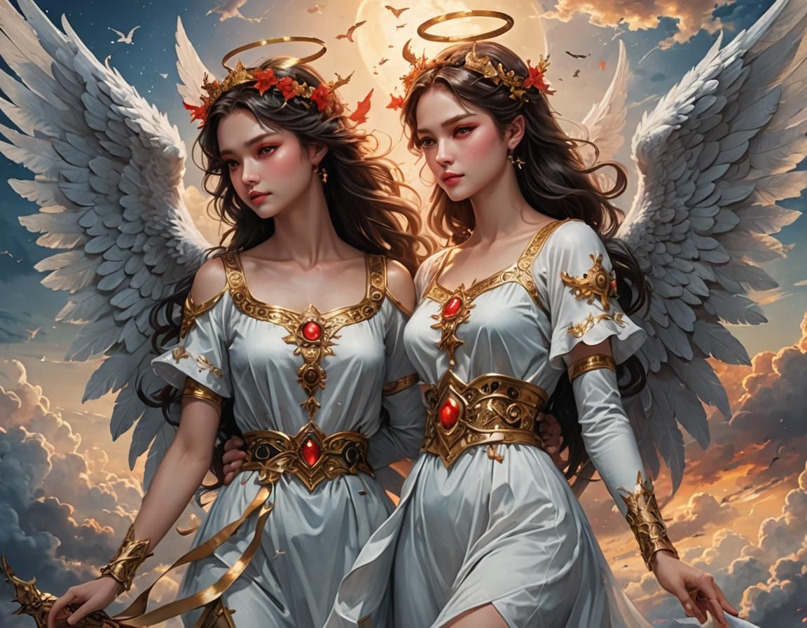 Angelic Beauty and Demonic Grace in the Sky