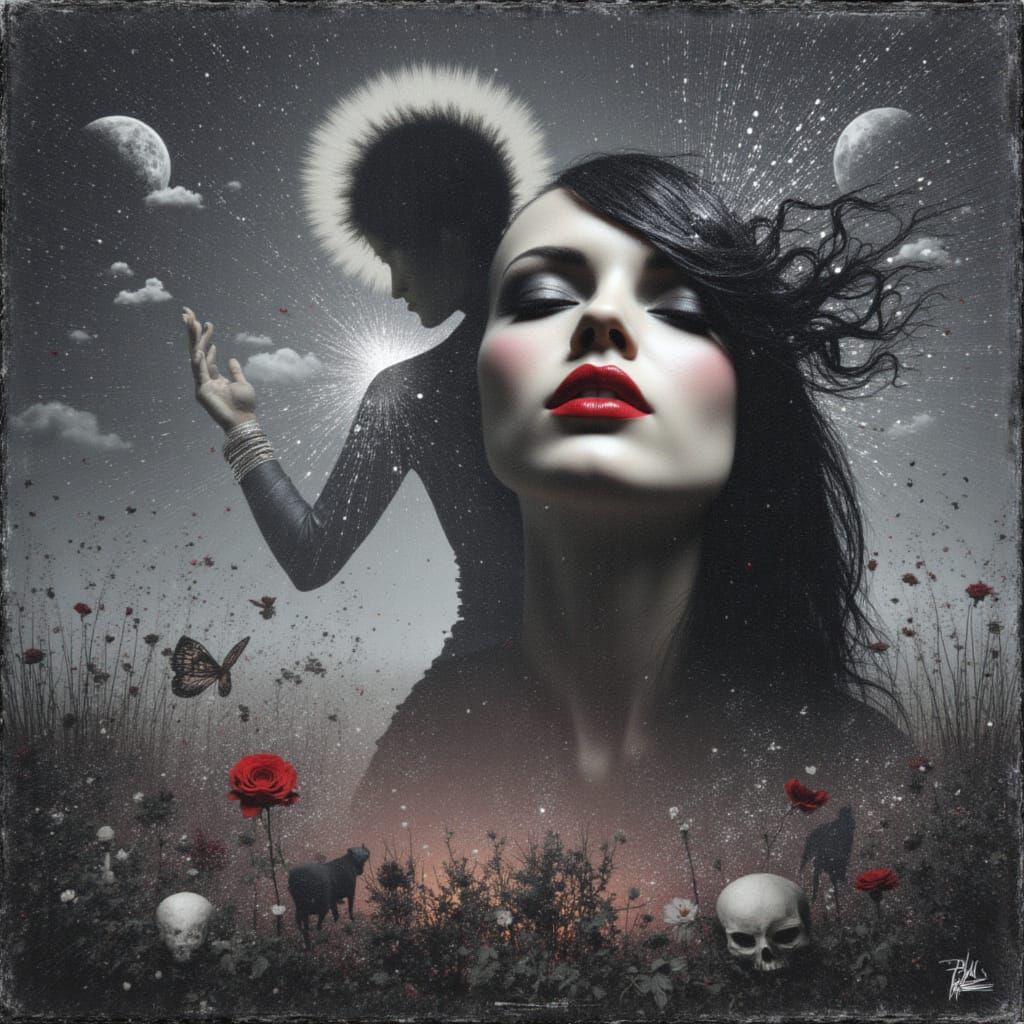 Neo Surreal Couture Obsidian Reverie