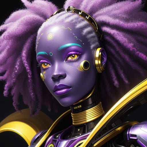 Afrofuturist Portrait: Blind Girl with Robotic Limbs