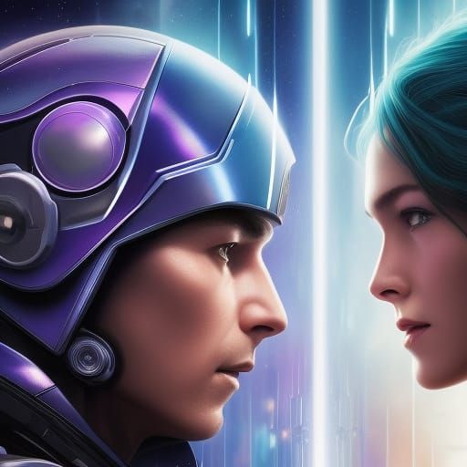 Sci-Fi Astronauts Portrait in Hyperdetailed Style