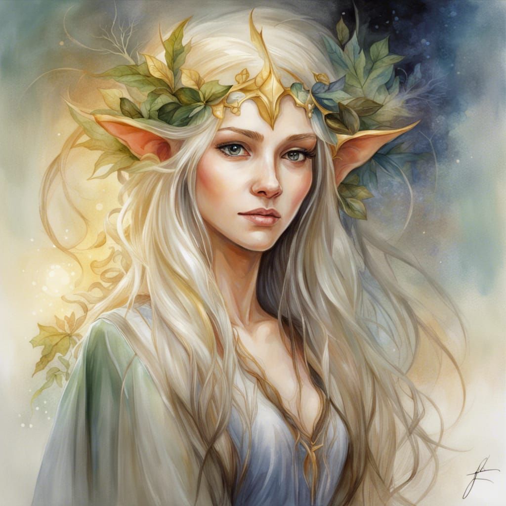 Enchanting Elf Portrait in Fantasy Art Style
