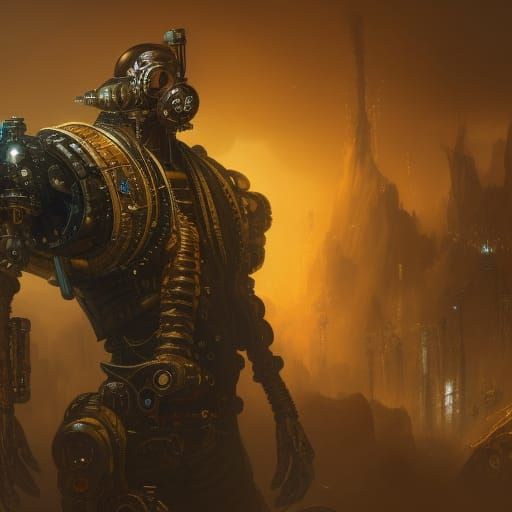 Steampunk Cyborg: Detailed Matte Painting