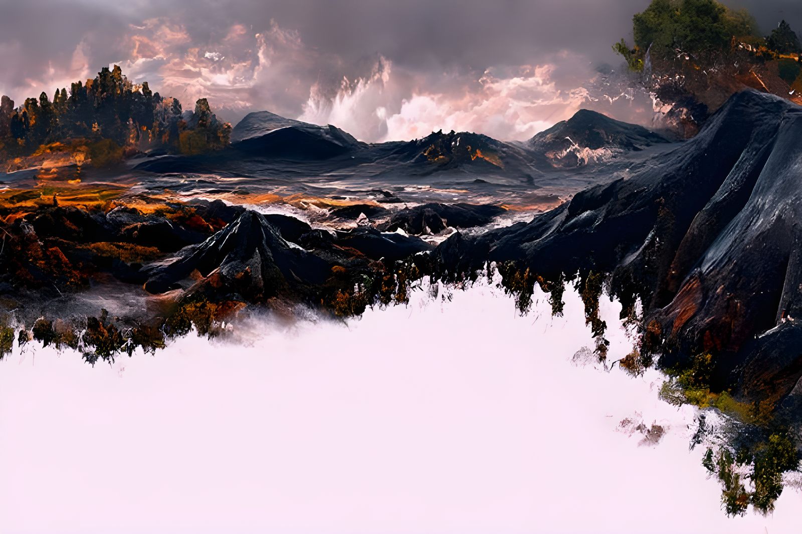 Horror Landscape of Hell Mountains