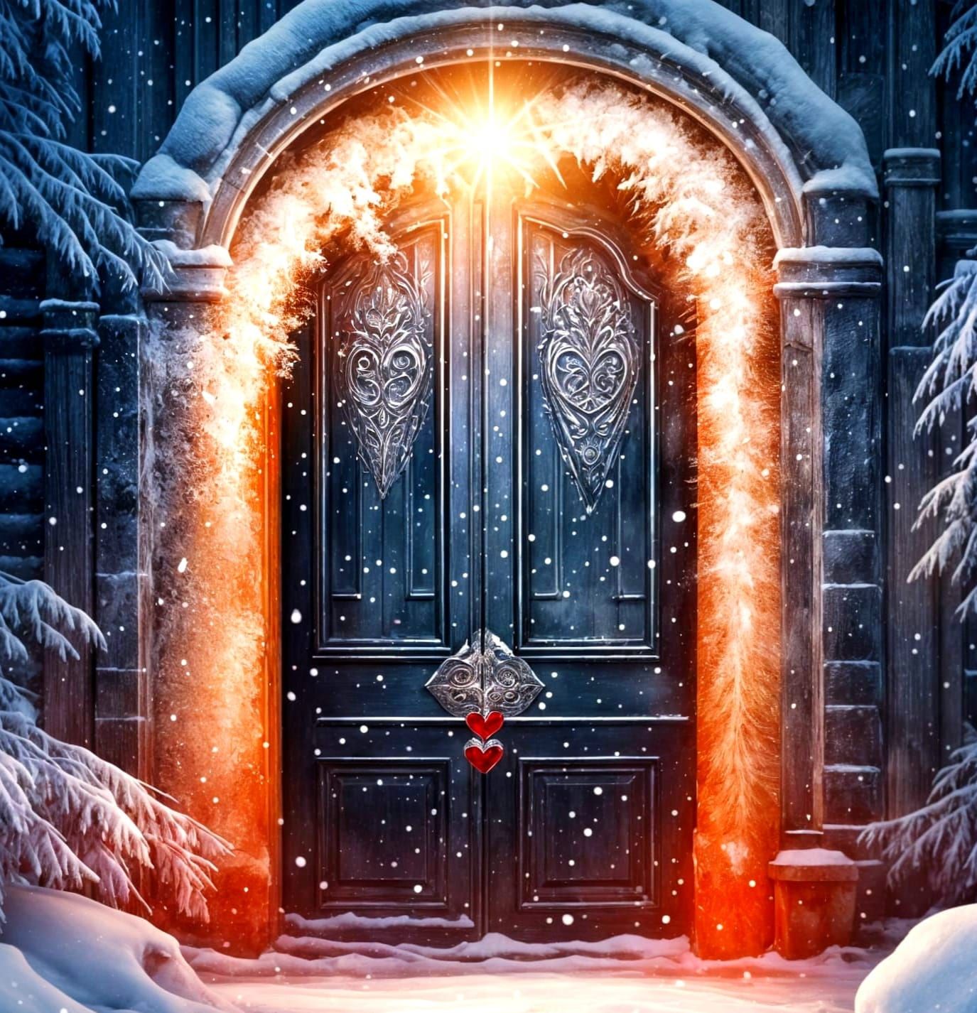 Ice Goddess Portrait with Radiant Heart