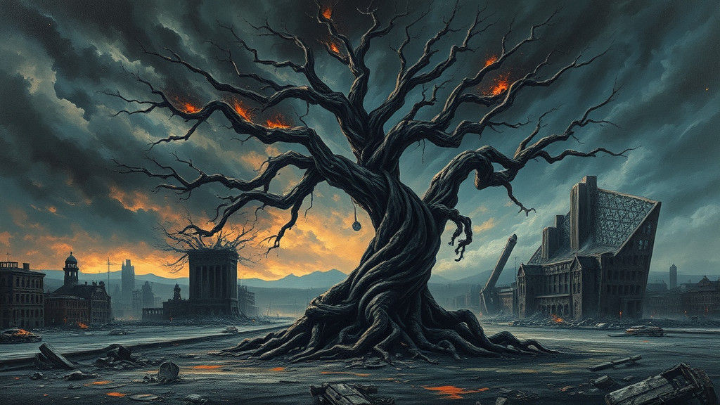 Post-Apocalyptic Landscape with Impasto Textures