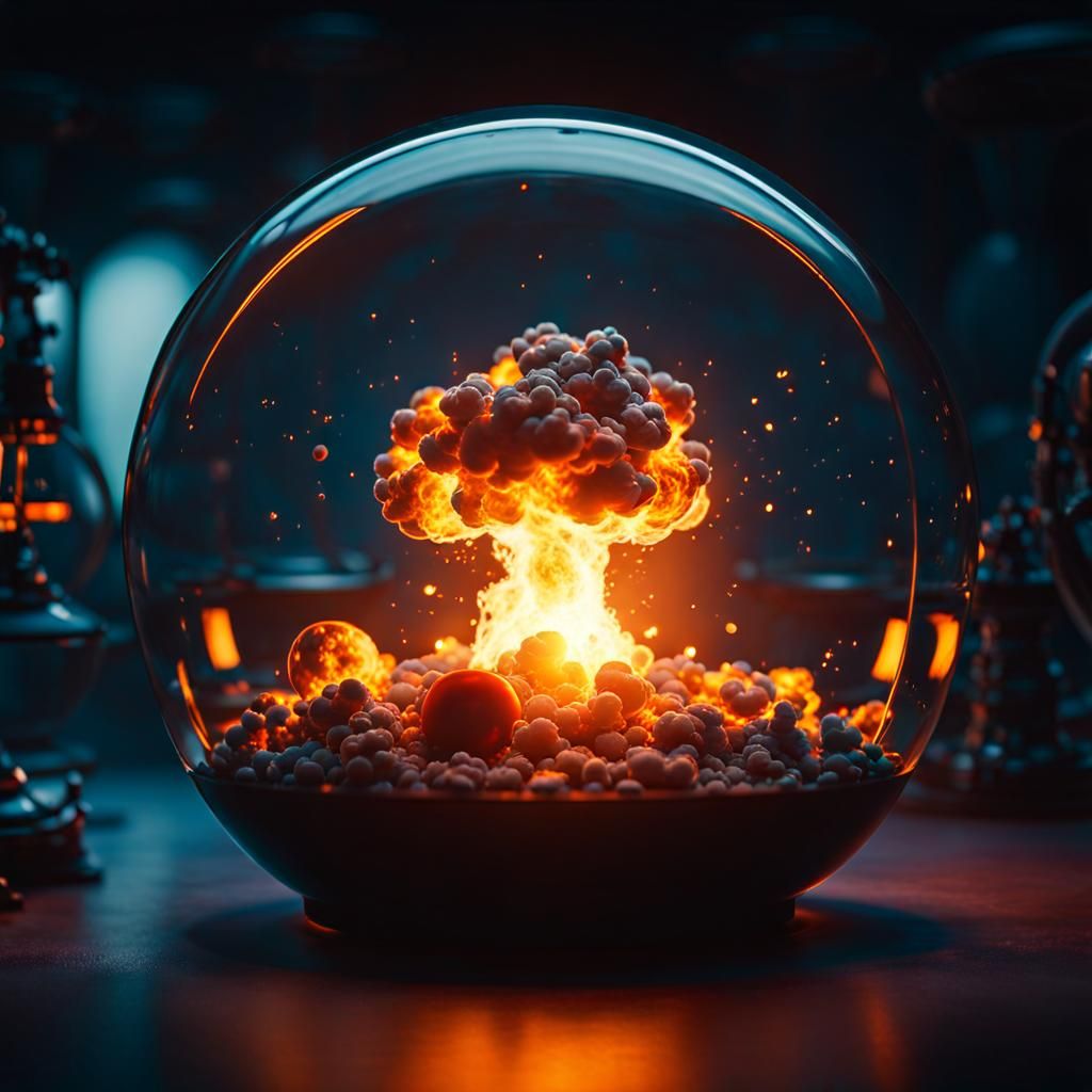 Tiny Nuclear Explosion in Glass Sphere