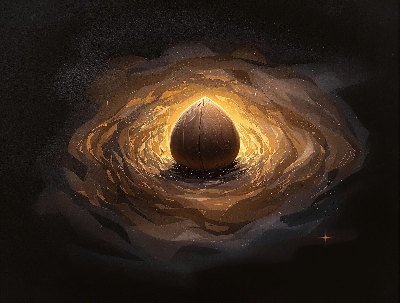 Seed of Light: Spiritual Awakening in Surreal Oil Painting