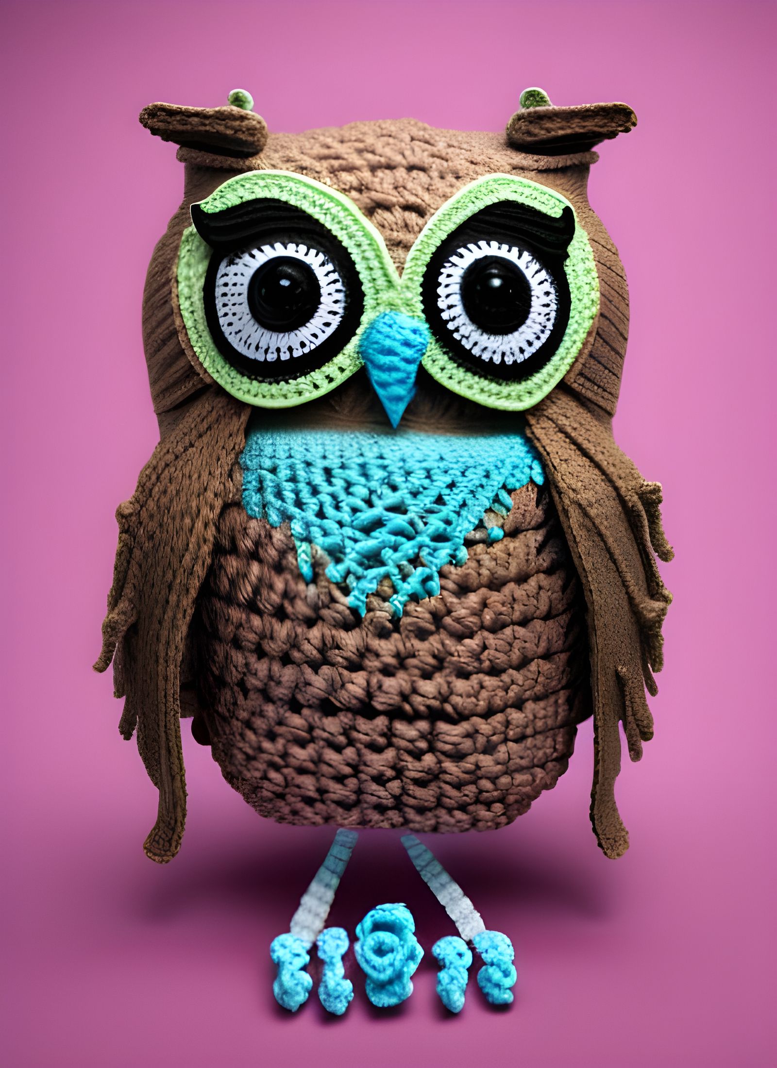 Yarn Owl Crochet Doll in 8k Resolution