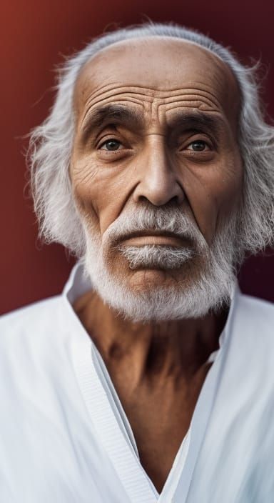 Portrait of an Old Turkish Man in Mosque