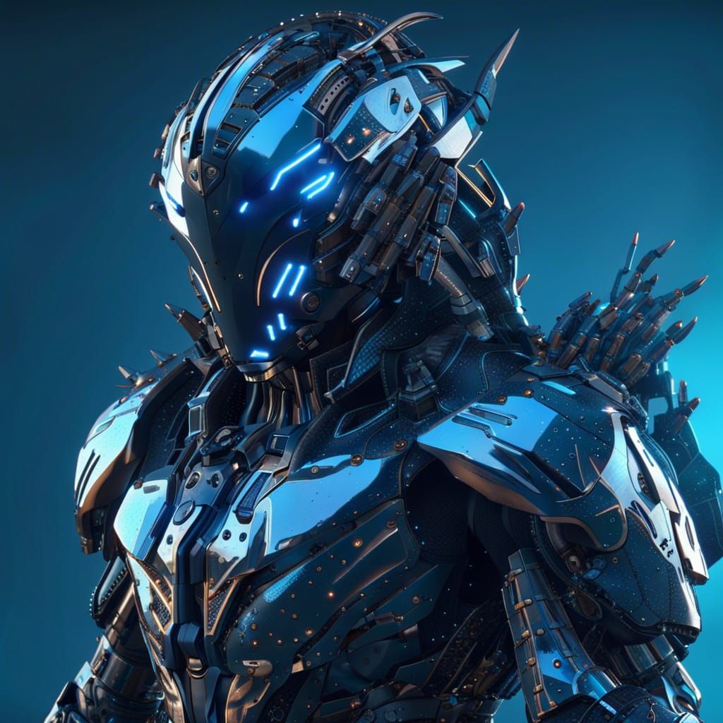 Futuristic Gothic Armor with Reflective Texture