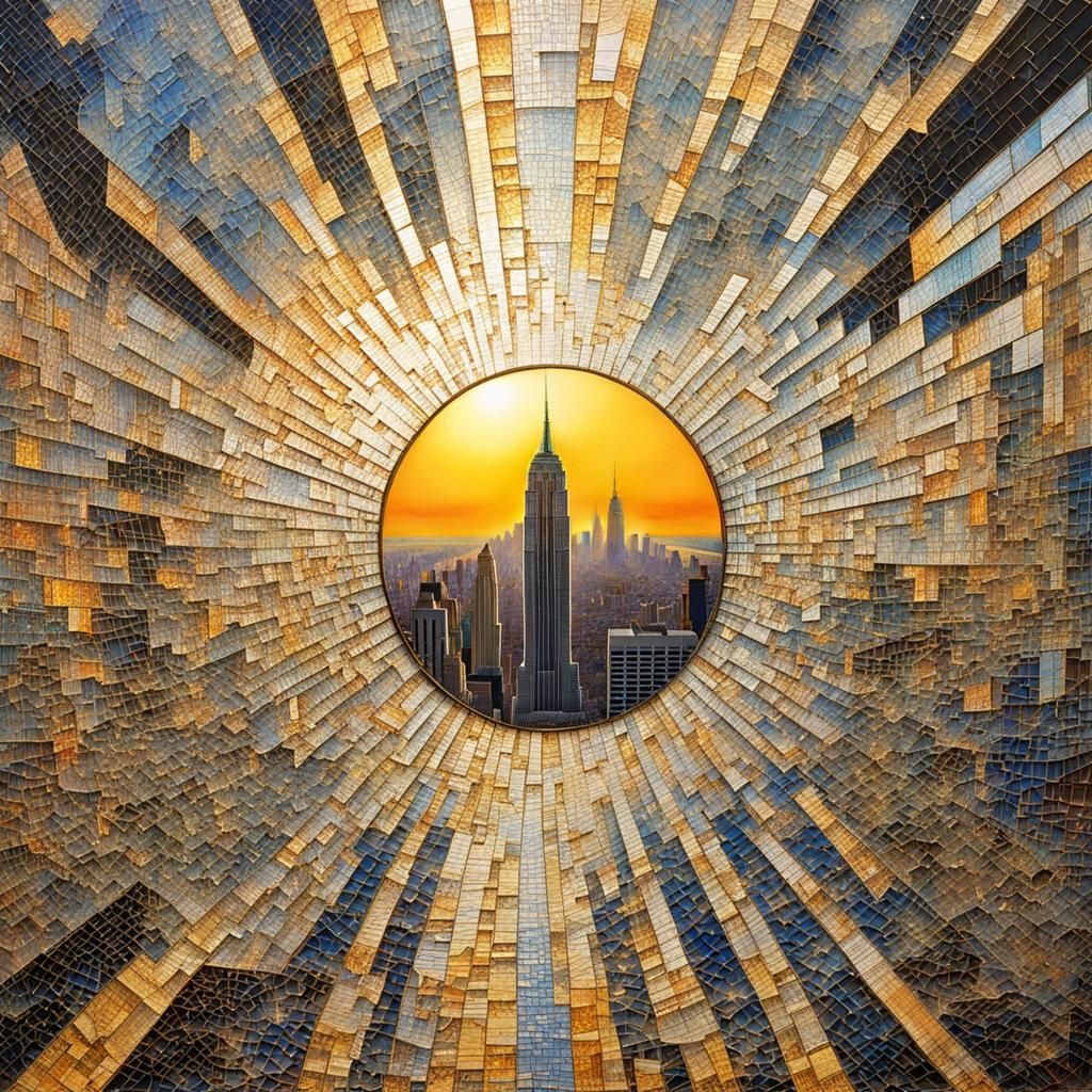 Empire State Building: Geometric Abstract Art