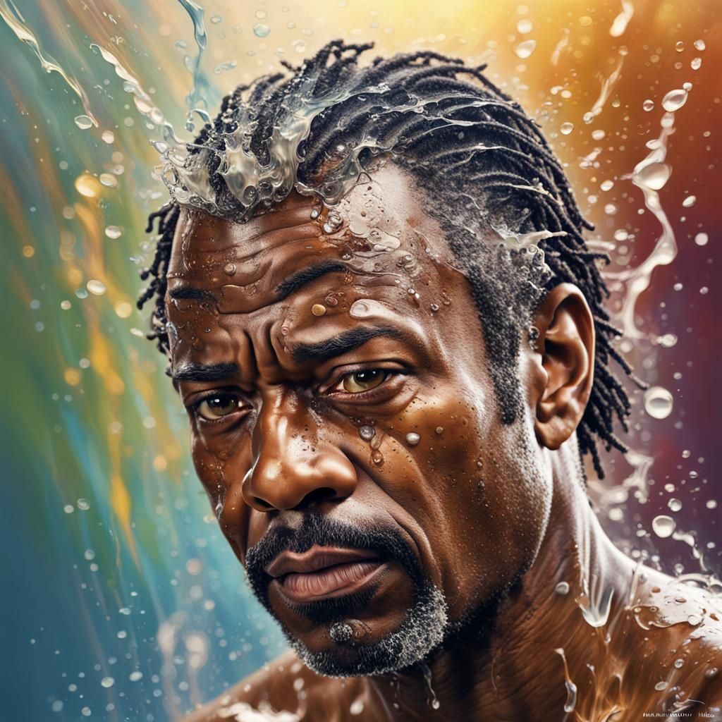 Heartache: Hyperrealistic Portrait of a Man Crying