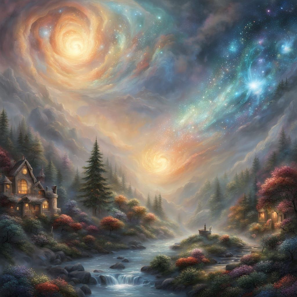 Cosmic Dance: Stardust and Galaxies in Digital Art