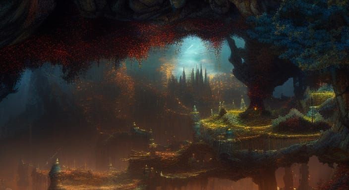 Fantastical Landscape Concept Art in Deep Color
