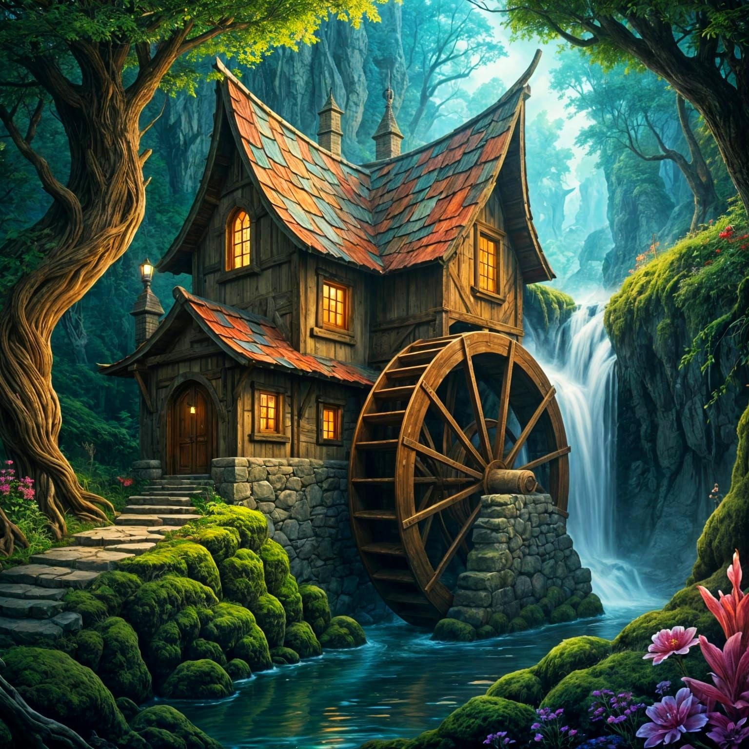 Fantasy waterwheel
