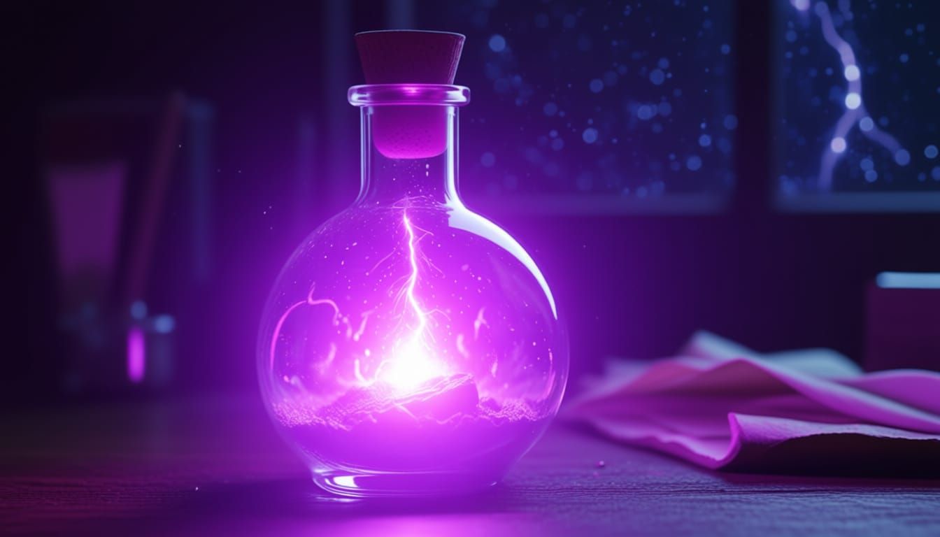 Saint Elmo's Fire in Glass Flask