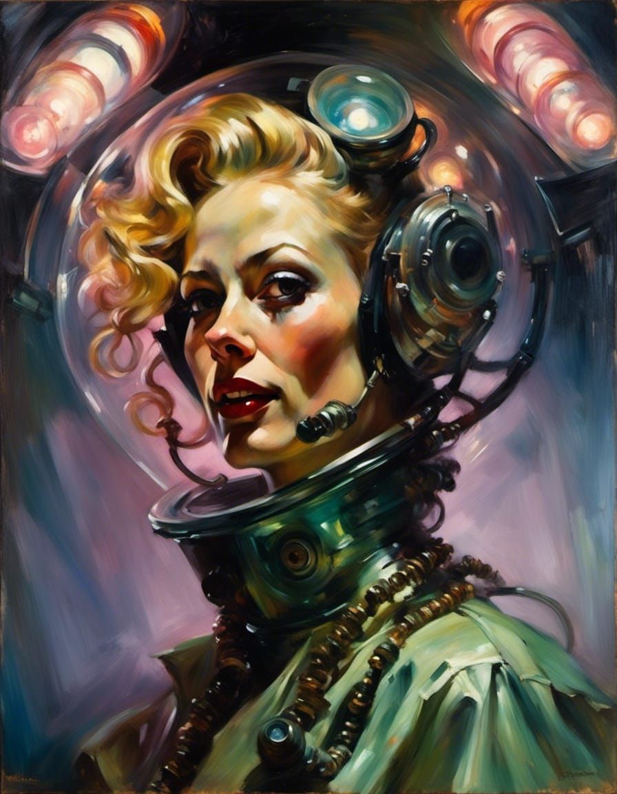 Starship Captain Portrait in Chiaroscuro Style