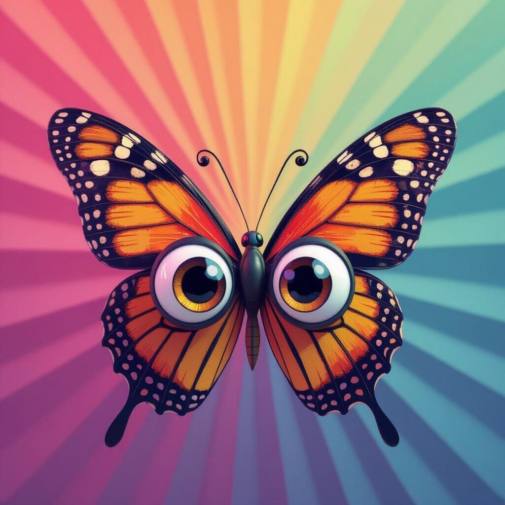 Perplexed Butterfly: Pixar-Style 3D Digital Art
