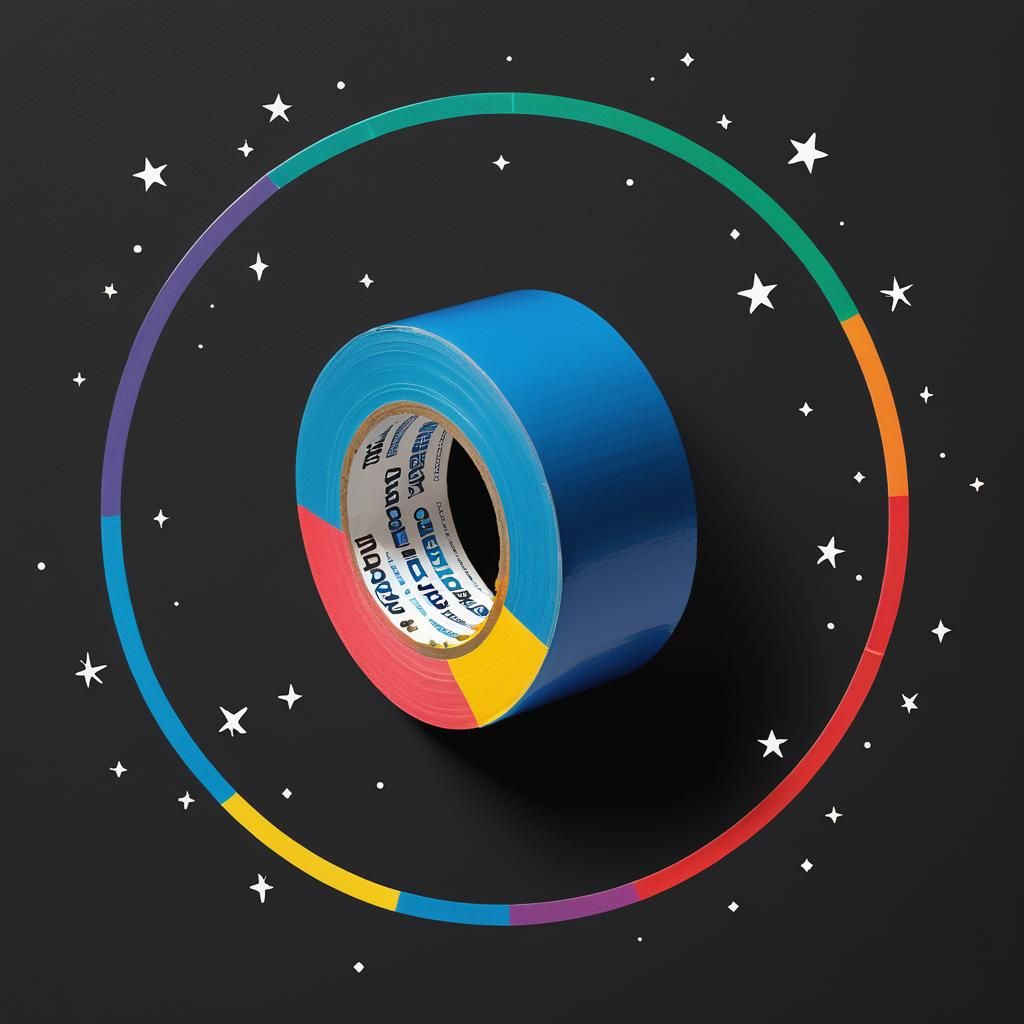 Vibrant Minimalist Duct Tape Logo in Astrological Circle
