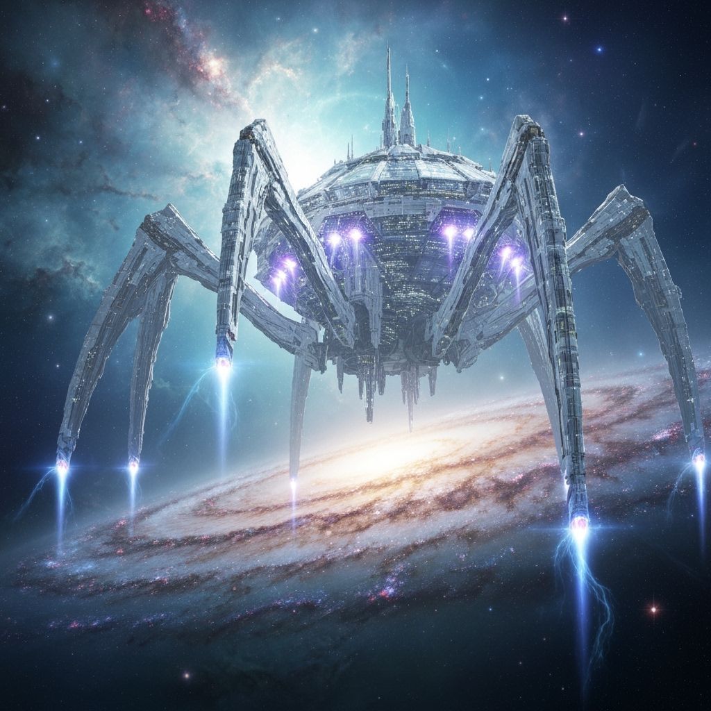 Spider Spaceship in Futuristic Galaxy Fantasy Art