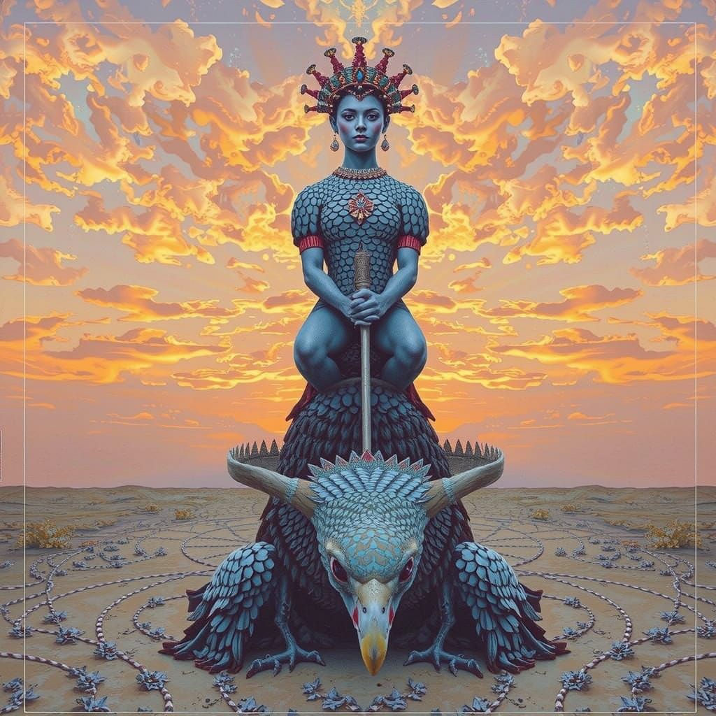 Cockatoo-Woman Portrait in Max Ernst Style