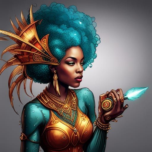 Steampunk Cybernetic Queen Digital Painting