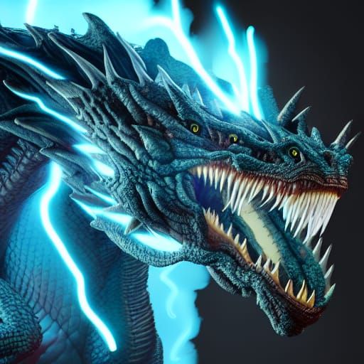 Hyperrealistic Dragon Summons Lightning