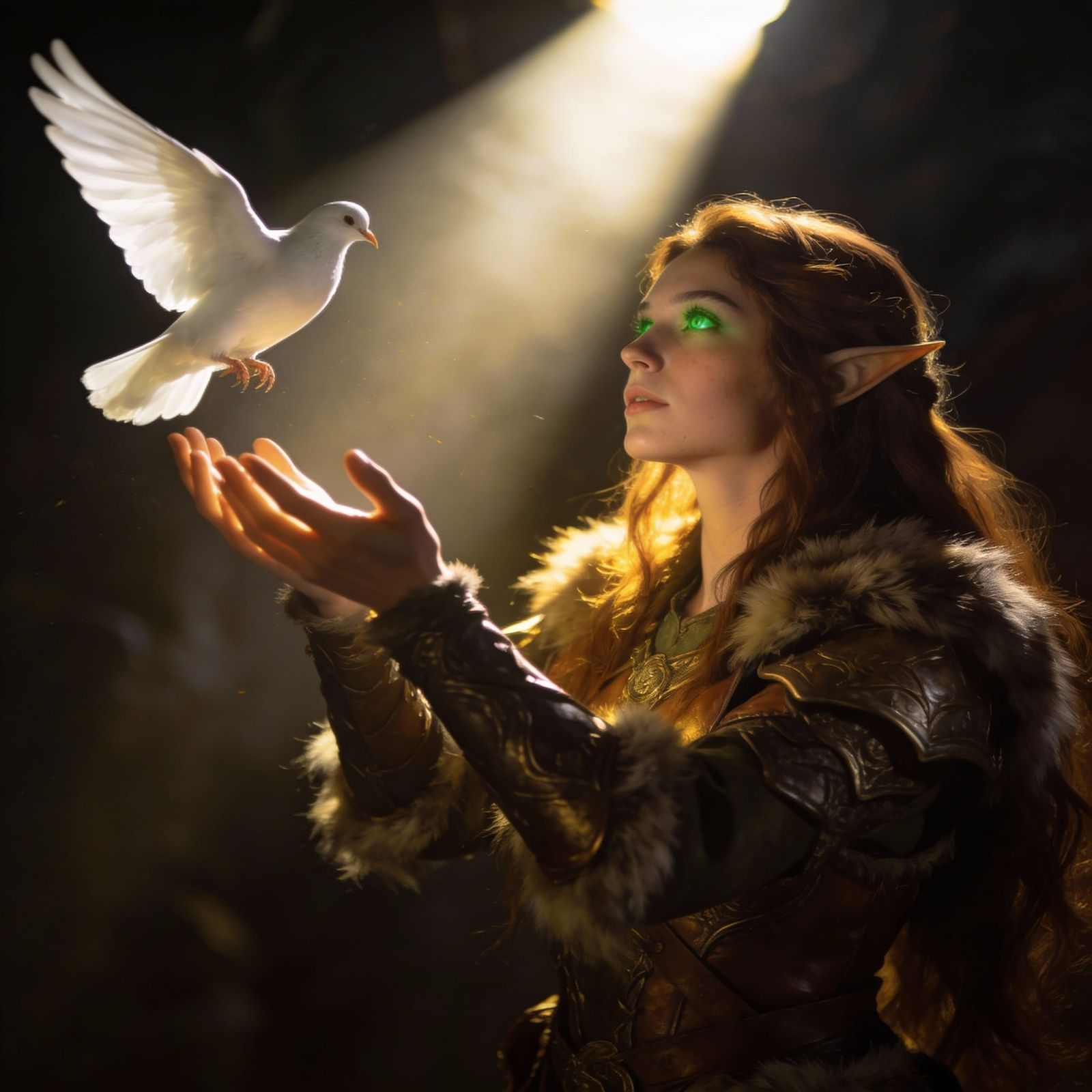 Elf Releases Dove of Hope in Epic Fantasy Art