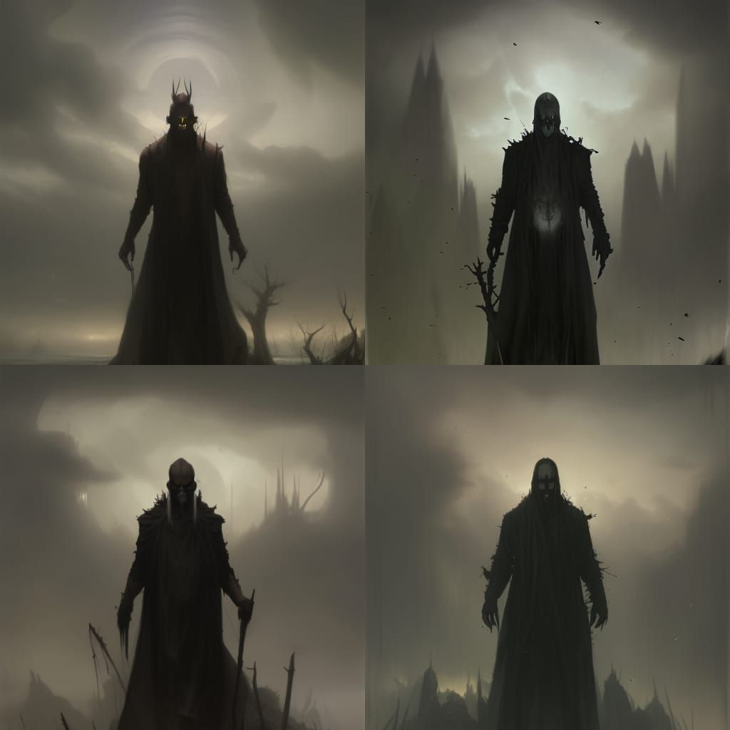 The Undertaker in Barren Field: Fantasy Concept Art