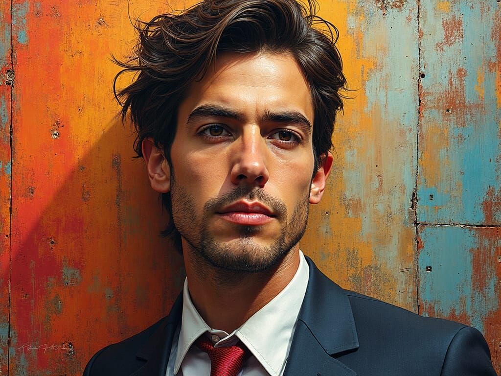 Abstract Textured Artwork as Impasto Painting