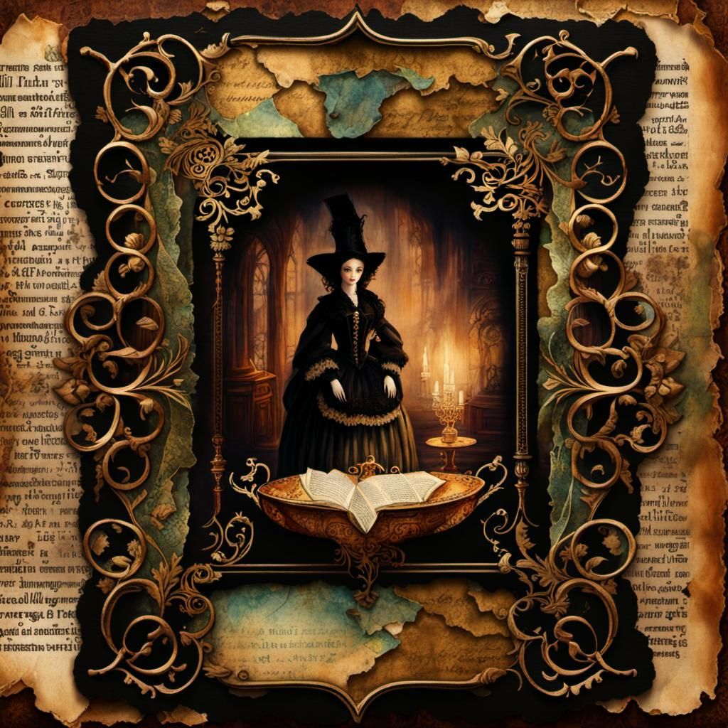 Creepy Haunted Dollhouse in Watercolor Style