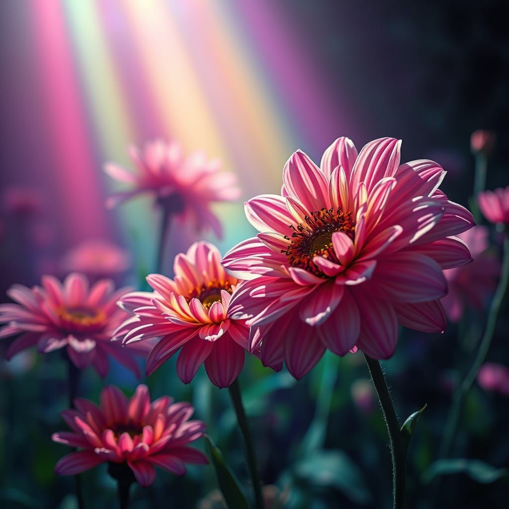 Dreamlike Botanicals in Cyberpunk Aesthetic