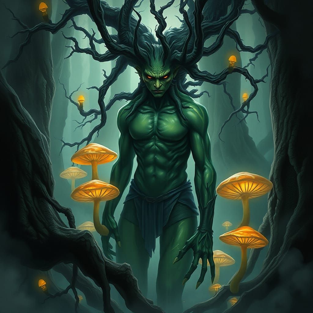 Eerie Forest Spirit: A Watercolour Dryad