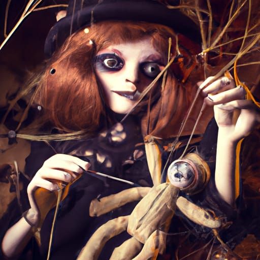 Dark Fantasy Witch with Voodoo Doll