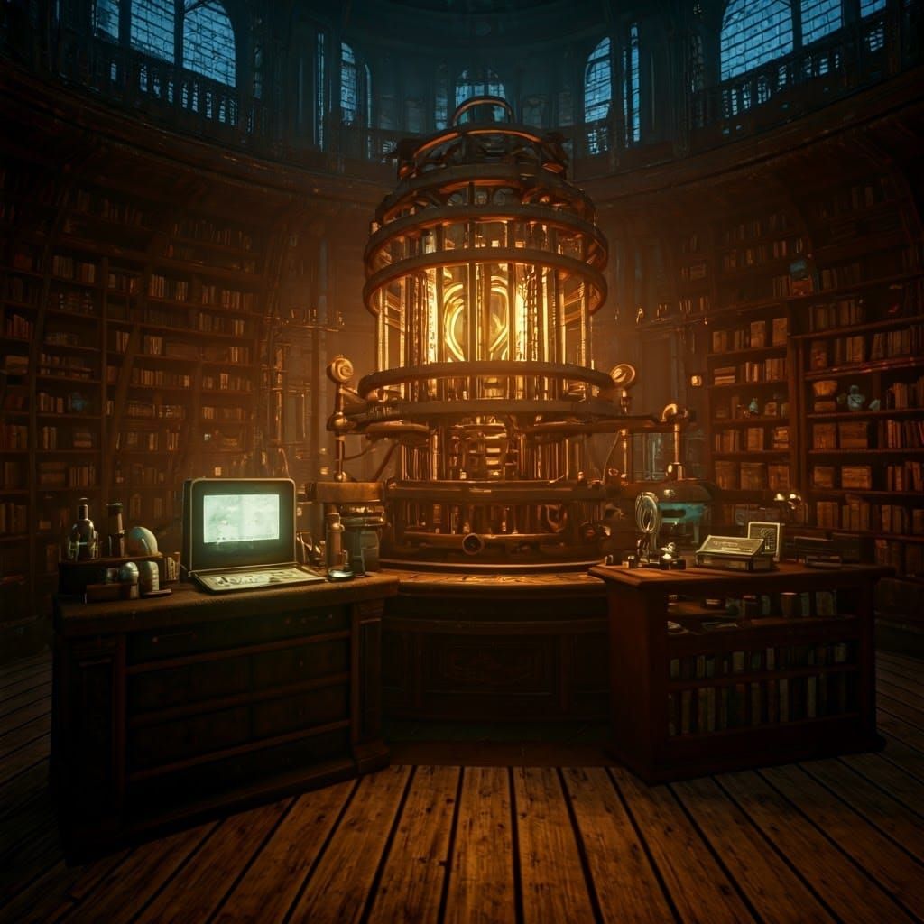 Time Traveler's Study in Dystopian Futurism