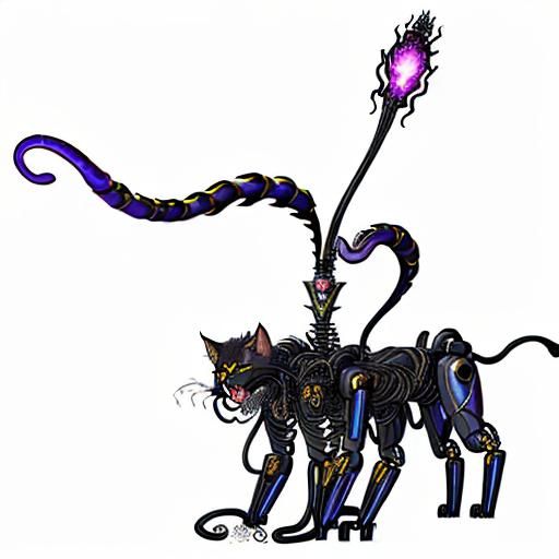 Mechanical Six-Legged Beast with Tentacles in Comic Art